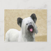 Skye Terrier Painting - Niedliche Original Dog Art Postkarte (Vorderseite)