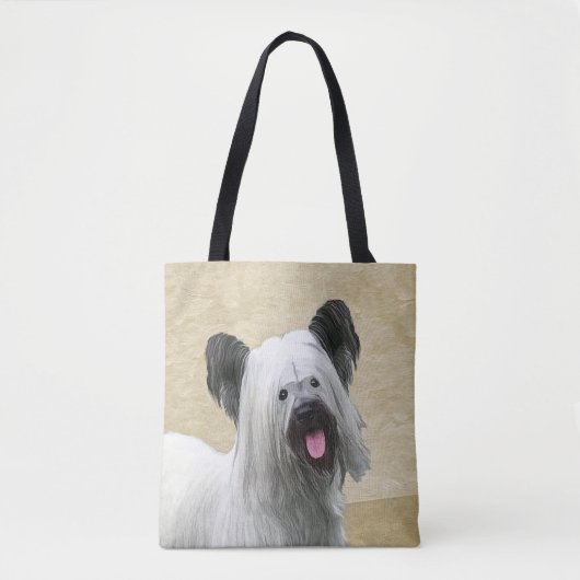 Skye Terrier Painting - Niedliche Original Dog Art Tasche (Vorderseite)