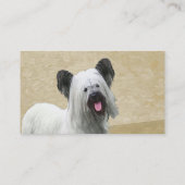 Skye Terrier Painting - Niedliche Original Dog Art Visitenkarte (Rückseite)