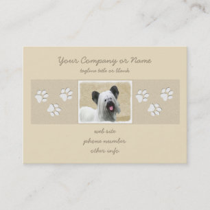 Skye Terrier Painting - Niedliche Original Dog Art Visitenkarte