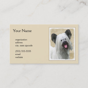 Skye Terrier Painting - Niedliche Original Dog Art Visitenkarte