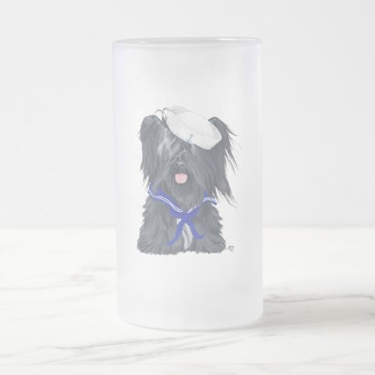 Skye Terrier Sailor Mattglas Bierglas (Mittel)