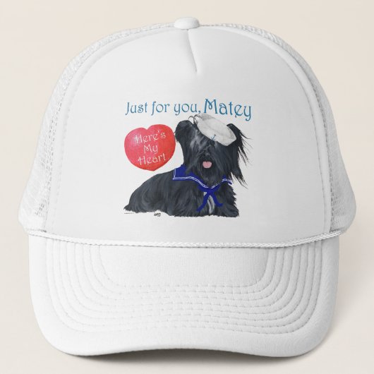 Skye Terrier Sailor Valentine Truckerkappe (Vorderseite)