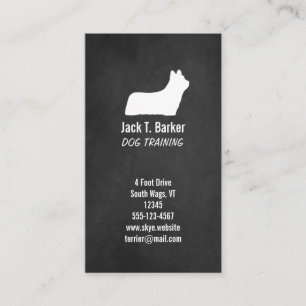 Skye Terrier-Silhouette-Tafel-Art Verticle Visitenkarte