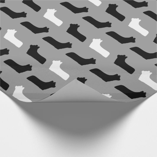 Skye Terrier Silhouetten Muster Geschenkpapier (Ecke)