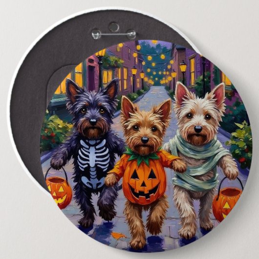 Skye Terrier Süßigkeitenbetteln Halloween Kostüme Button (Vorne & Hinten)