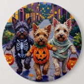 Skye Terrier Süßigkeitenbetteln Halloween Kostüme Button (Vorderseite)