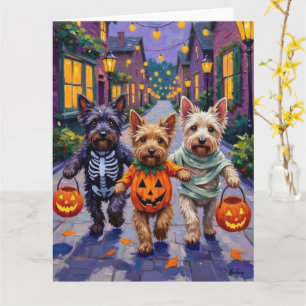 Skye Terrier Süßigkeitenbetteln Halloween Kostüme Karte