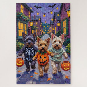Skye Terrier Süßigkeitenbetteln Halloween Kostüme Puzzle