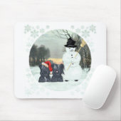 Skye Terrier und Schneemann Mousepad (Mit Mouse)