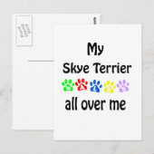 Skye Terrier Walks Design Postkarte (Vorne/Hinten)