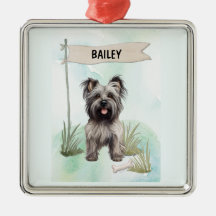Skye Terrier Wasserfarben personalisierter Hund