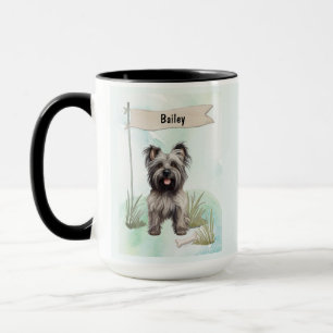 Skye Terrier Wasserfarben personalisierter Hund Tasse