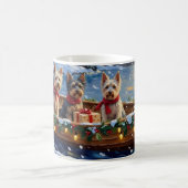 Skye Terrier Weihnachtsboot-Feiertag Kaffeetasse (Mittel)