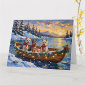 Skye Terrier Weihnachtsboot-Feiertag Karte (Gelbe Blume)