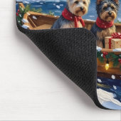 Skye Terrier Weihnachtsboot-Feiertag Mousepad (Ecke)