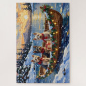 Skye Terrier Weihnachtsboot-Feiertag Puzzle (Vertikal)