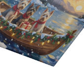Skye Terrier Weihnachtsboot-Feiertag Schneidebrett (Ecke)