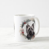 Skye Terrier Weihnachtskranz Festiver Hund Kaffeetasse (VorderseiteRechts)
