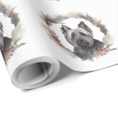 Skye Terrier Weihnachtsmann Festliche Jungfrau Geschenkpapier (Rolleneckpunkt)