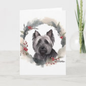 Skye Terrier Weihnachtsmann Festliche Jungfrau Karte (Vorderseite)