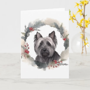 Skye Terrier Weihnachtsmann Festliche Jungfrau Karte