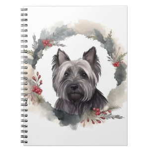 Skye Terrier Weihnachtsmann Festliche Jungfrau Notizblock