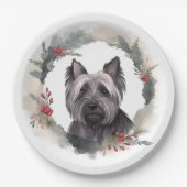 Skye Terrier Weihnachtsmann Festliche Jungfrau Pappteller (Vorderseite)