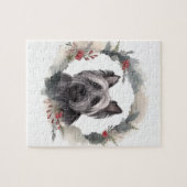 Skye Terrier Weihnachtsmann Festliche Jungfrau Puzzle (Horizontal)