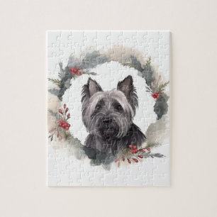 Skye Terrier Weihnachtsmann Festliche Jungfrau Puzzle