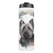 Skye Terrier Weihnachtsmann Festliche Jungfrau Thermosbecher (Vorderseite)
