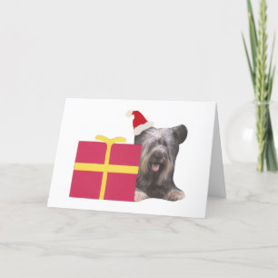 Skye Terrier Weihnachtsmannmütze Feiertagskarte