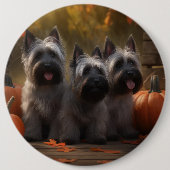 Skye Terrier Welpe Autumn Delight Pumpen Button (Vorderseite)