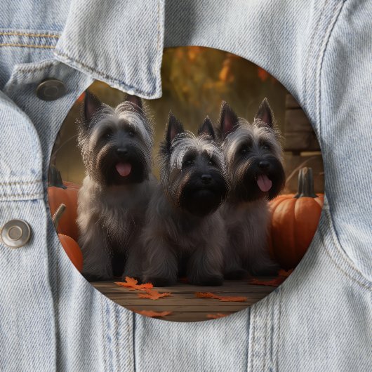 Skye Terrier Welpe Autumn Delight Pumpen Button (Beispiel)
