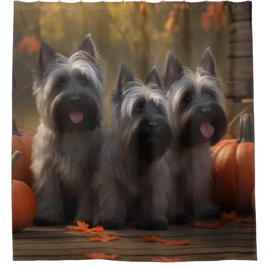 Skye Terrier Welpe Autumn Delight Pumpen Duschvorhang (Vorderseite)