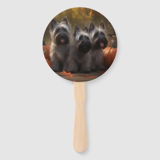 Skye Terrier Welpe Autumn Delight Pumpen Fächer (Rückseite)