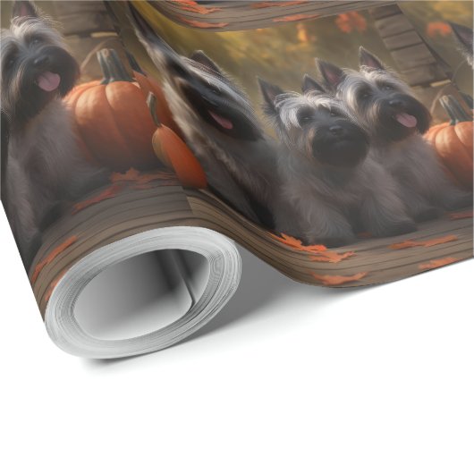 Skye Terrier Welpe Autumn Delight Pumpen Geschenkpapier (Rolleneckpunkt)