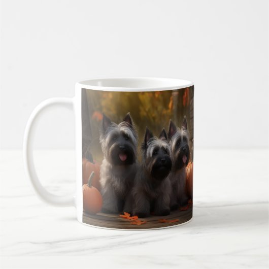 Skye Terrier Welpe Autumn Delight Pumpen Kaffeetasse (Links)