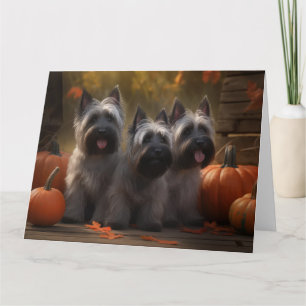 Skye Terrier Welpe Autumn Delight Pumpen Karte