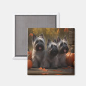 Skye Terrier Welpe Autumn Delight Pumpen Magnet (Vorderseite/Rückseite)