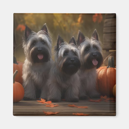 Skye Terrier Welpe Autumn Delight Pumpen Magnet (Vorne)