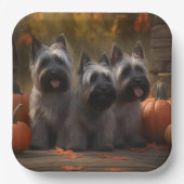 Skye Terrier Welpe Autumn Delight Pumpen Pappteller (Vorderseite)