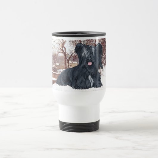 Skye Terrier Wintertime Travel Mug Reisebecher (Mittel)