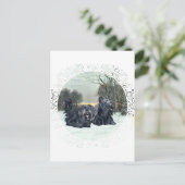 Skye Terriers Snowy Sunset Postkarte (Stehend Vorderseite)