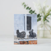 Skye Terriers warten auf der Porch Postkarte (Stehend Vorderseite)