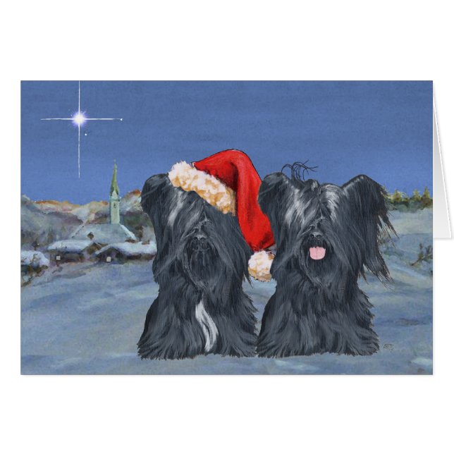 Skye Terriers Winter Abend (Vorderseite (Horizontal))