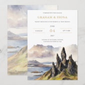Skye Watercolor Invitation Einladung (Vorne/Hinten)