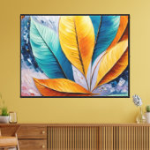Skyfire-Blätter | Celestial Abstrakt Print Leinwanddruck (Insitu (Wohnzimmer))