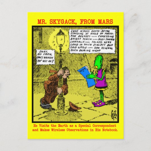 Skygack beobachtet einen Betrunkenen Postkarte (Vorderseite)