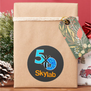 Skylab 50-jähriges Shirt Runder Aufkleber